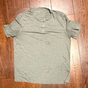 John Varvatos Light Gray Short Sleeve Henley